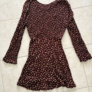 Vintage Elegant Floral Long Sleeve Dress